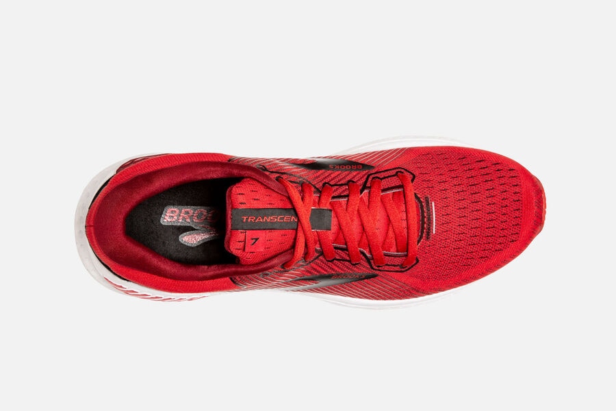 Brooks Israel Transcend 7 Road Running Shoes Mens - Red/Black - UCL-327580